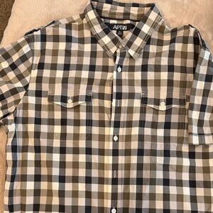 Apt. 9 Plaid Shirt - Black, Gray, White